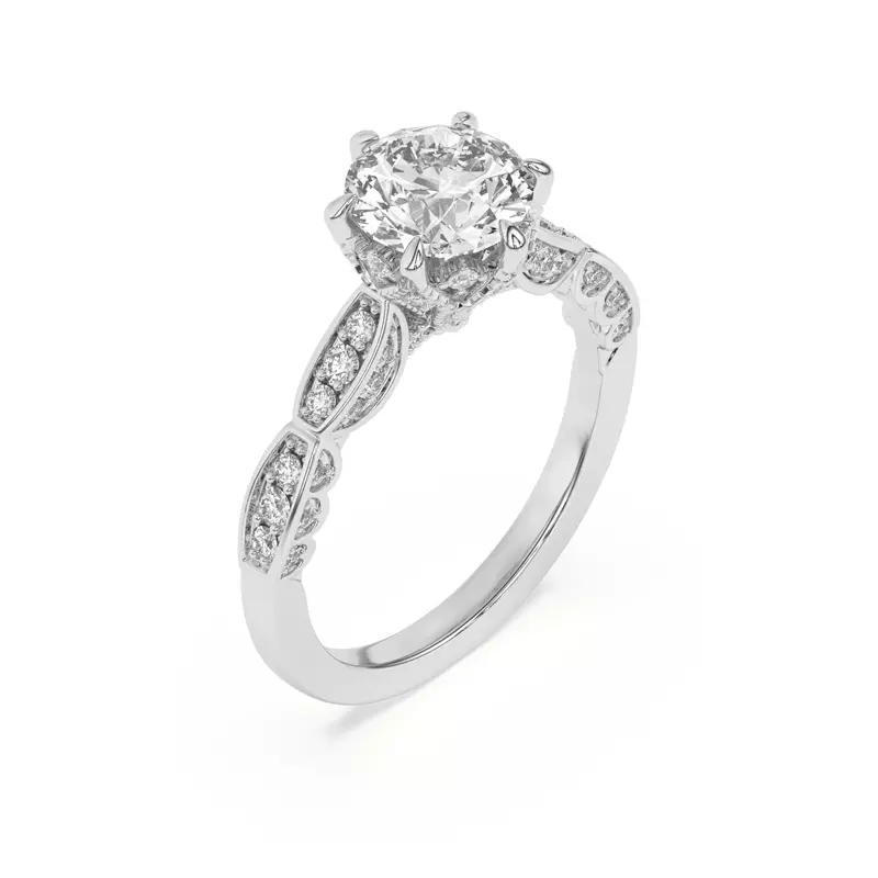 14K White Gold Aurelia Lace Engagement Ring