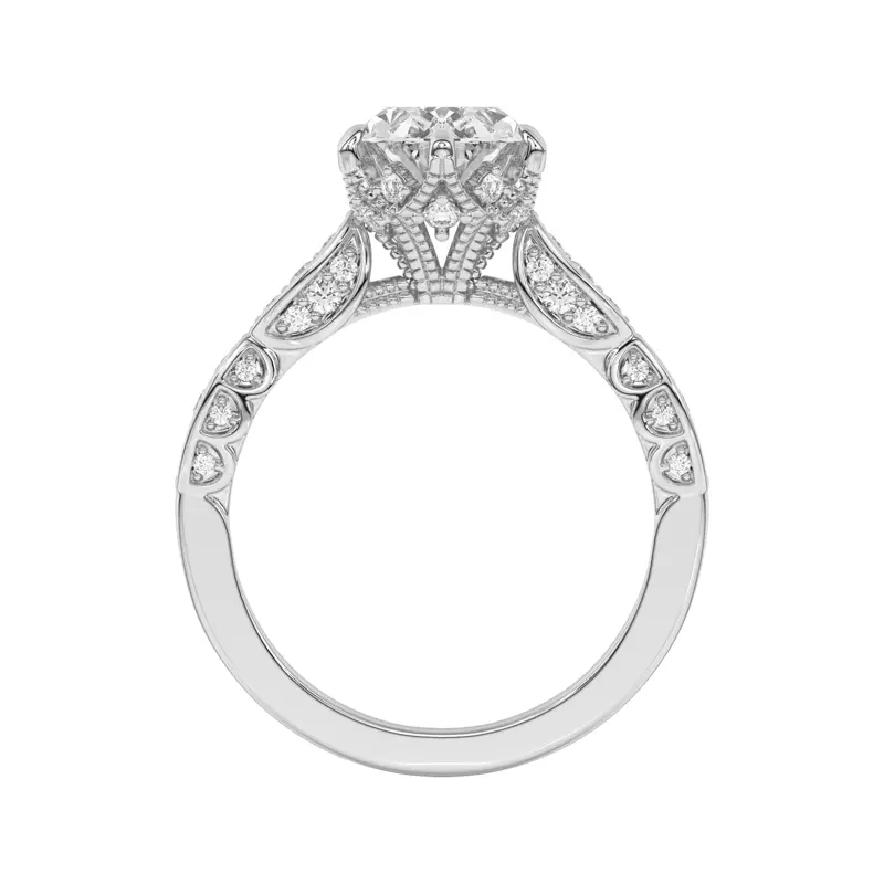 14K White Gold Aurelia Lace Engagement Ring