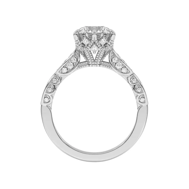 14K White Gold Aurelia Lace Engagement Ring