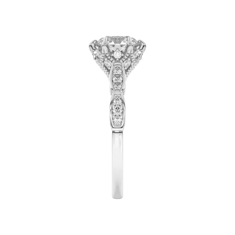 14K White Gold Aurelia Lace Engagement Ring