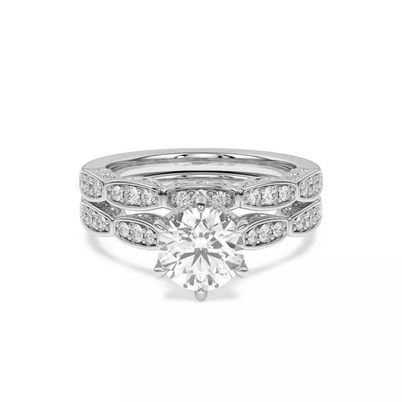 14K White Gold Aurelia Station-Set Pavé Band