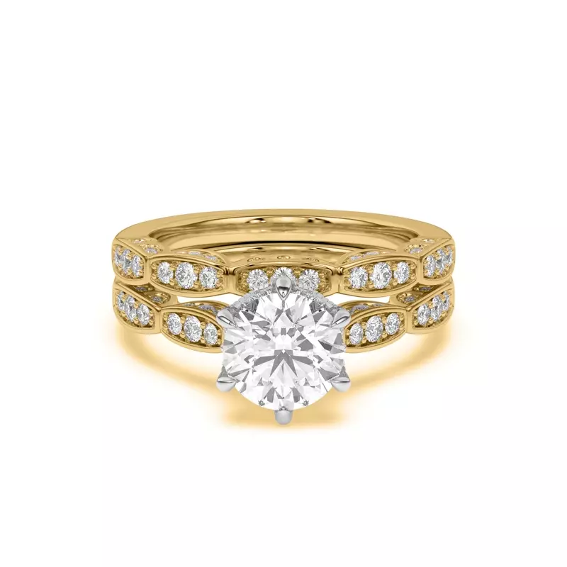 14K Yellow Gold Aurelia Station-Set Pavé Band