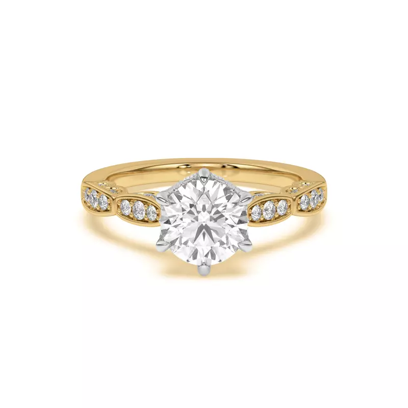 14K Yellow Gold Aurelia Lace Engagement Ring