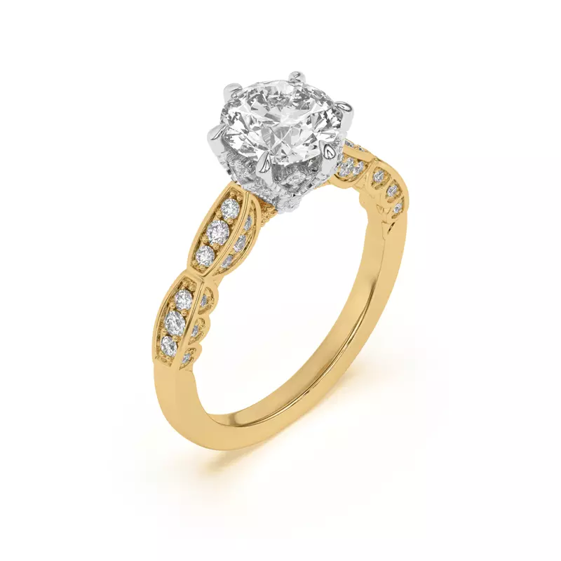 14K Yellow Gold Aurelia Lace Engagement Ring