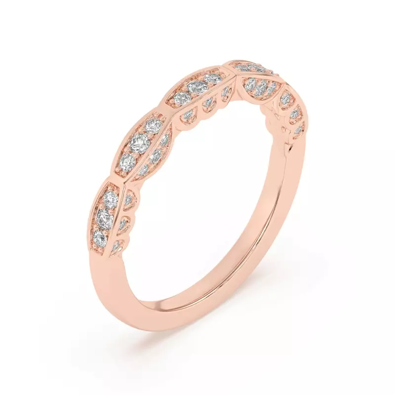 18K Rose Gold Aurelia Station-Set Pavé Band