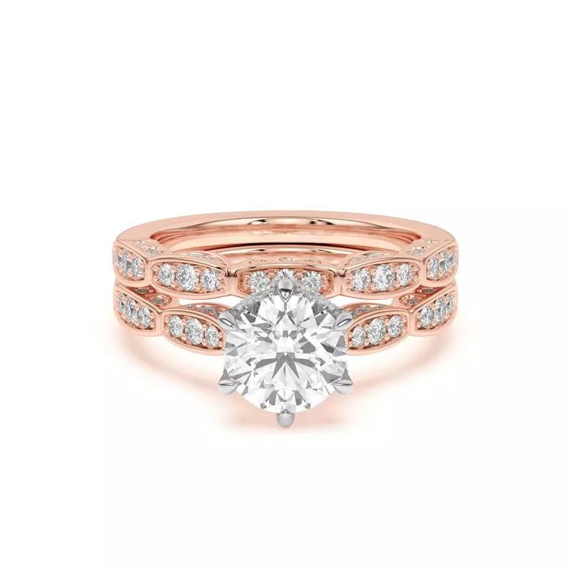 18K Rose Gold Aurelia Station-Set Pavé Band