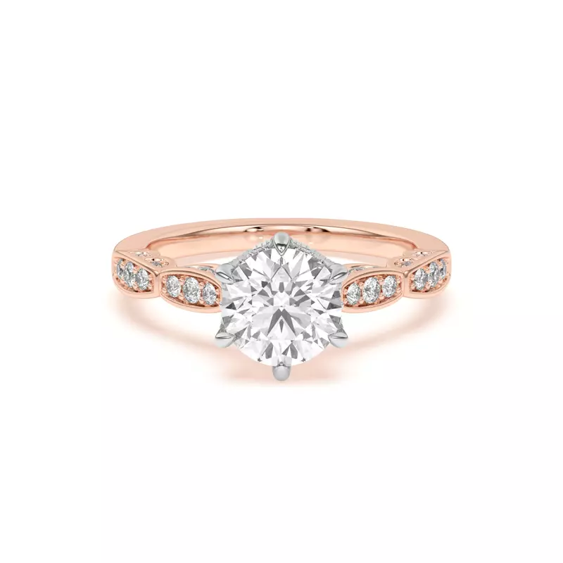 18K Rose Gold Aurelia Lace Engagement Ring