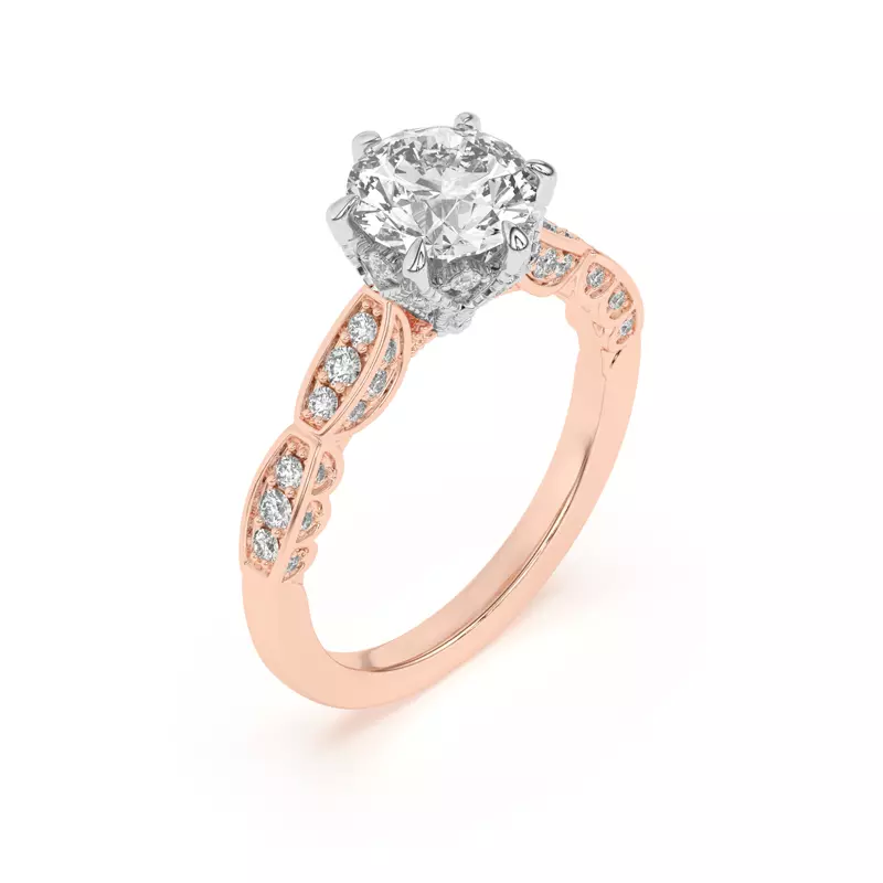 18K Rose Gold Aurelia Lace Engagement Ring