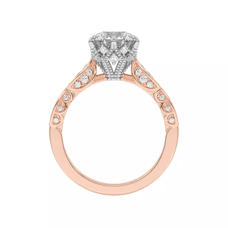 18K Rose Gold Aurelia Lace Engagement Ring