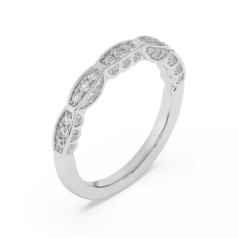18K White Gold Aurelia Station-Set Pavé Band