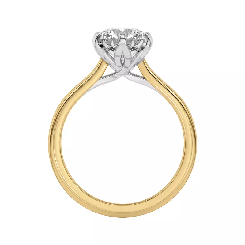18K Yellow Gold Marigold Tulip Inspired Solitaire Engagement Ring