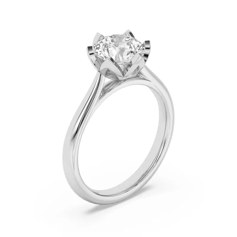 14K White Gold Tulipano Solitaire Engagement Ring