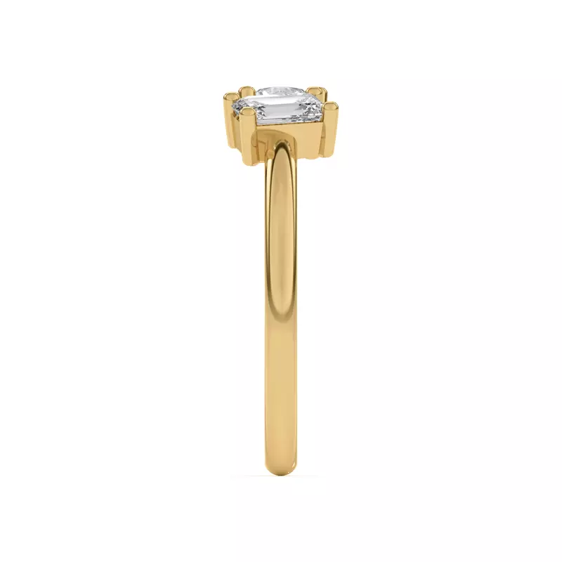 14K Yellow Gold Toi et Moi Emerald and Marquise Lab Ring (1.00 cttw)