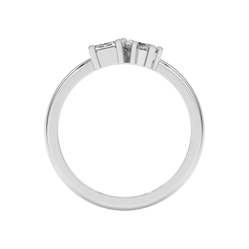 Platinum Toi et Moi Emerald and Marquise Lab Ring (1.00 cttw)