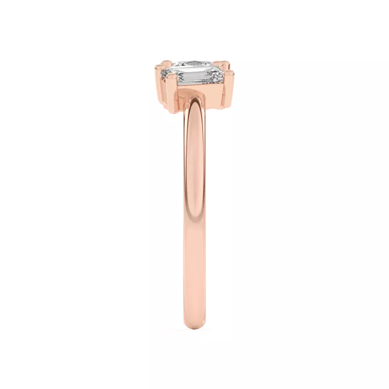 14K Rose Gold Toi et Moi Oval and Emerald Lab Ring (1.00 cttw)