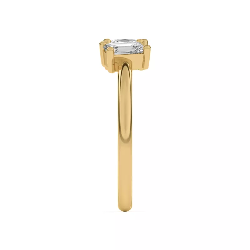 14K Yellow Gold Toi et Moi Oval and Emerald Lab Ring (1.00 cttw)