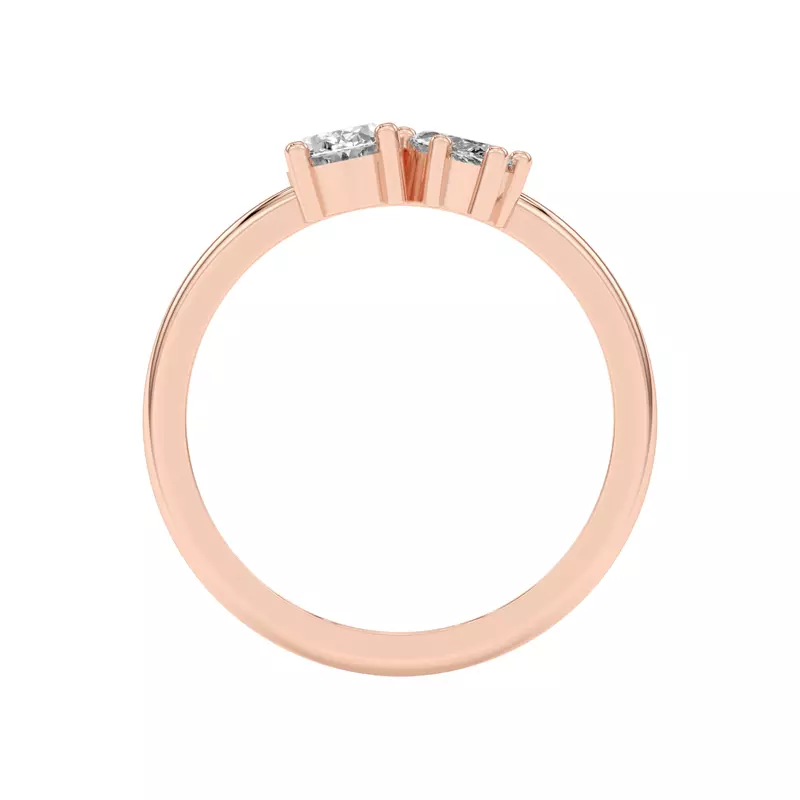 14K Rose Gold Toi et Moi Oval and Marquise Lab Ring (1.00 cttw)