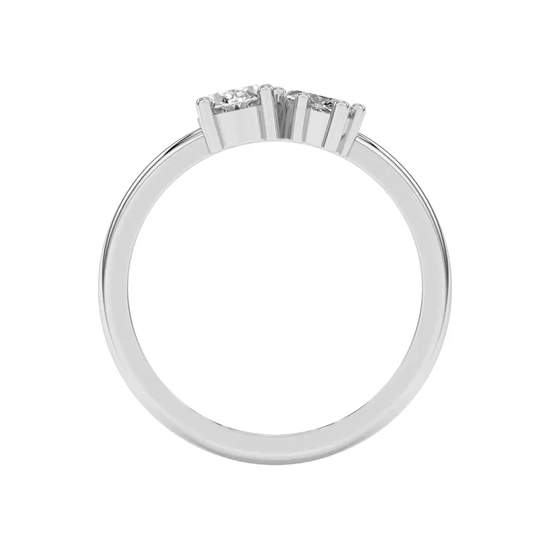 Platinum Toi et Moi Oval and Marquise Lab Ring (1.00 cttw)