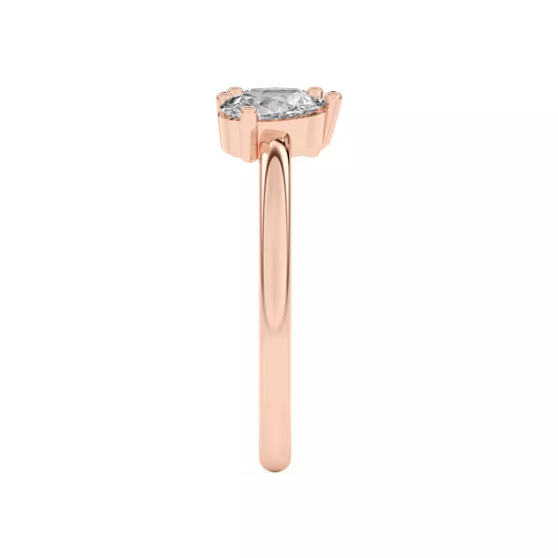 14K Rose Gold Toi et Moi Oval and Pear Lab Ring (1.00 cttw)