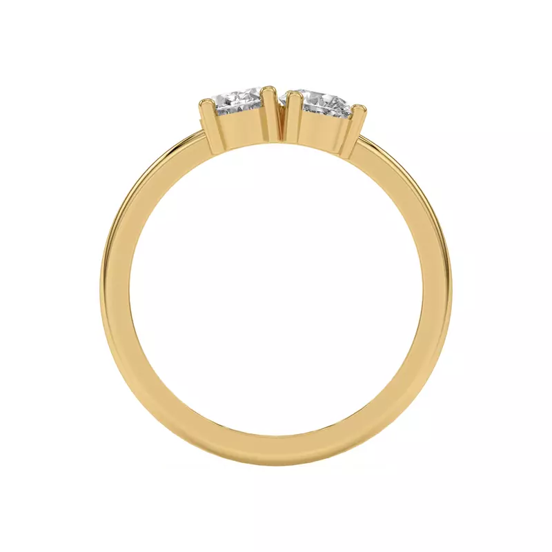 14K Yellow Gold Toi et Moi Oval and Pear Lab Ring (1.00 cttw)