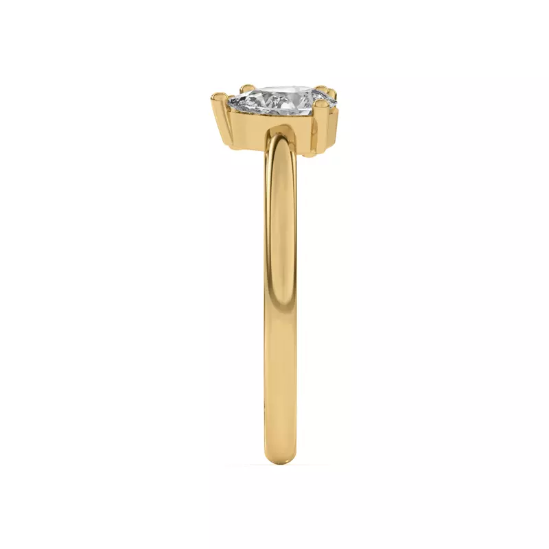14K Yellow Gold Toi et Moi Pear and Emerald Lab Ring (1.00 cttw)