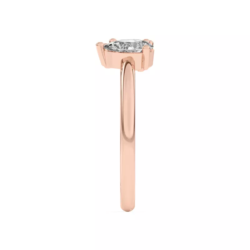 18K Rose Gold Toi et Moi Pear and Emerald Lab Ring (1.00 cttw)