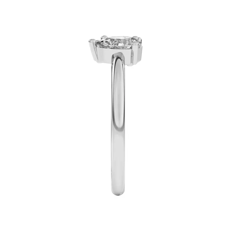 18K White Gold Toi et Moi Pear and Emerald Lab Ring (1.00 cttw)