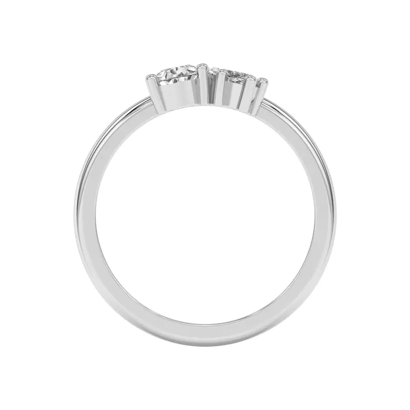 14K White Gold Toi et Moi Pear and Marquise Lab Ring (1.00 cttw)