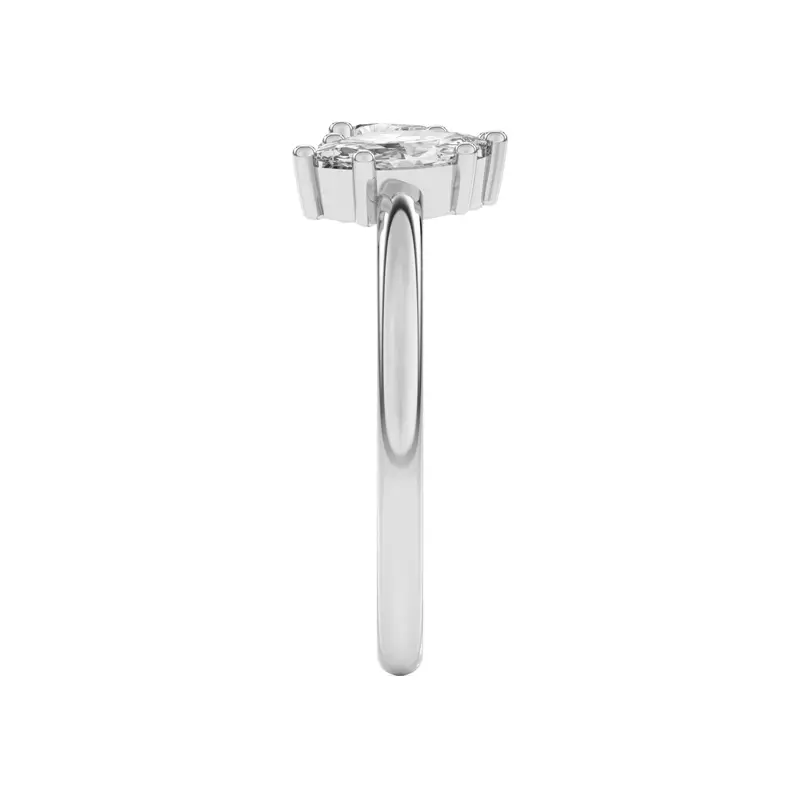 14K White Gold Toi et Moi Pear and Marquise Lab Ring (1.00 cttw)