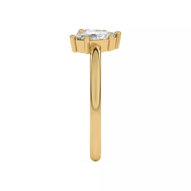14K Yellow Gold Toi et Moi Pear and Marquise Lab Ring (1.00 cttw)