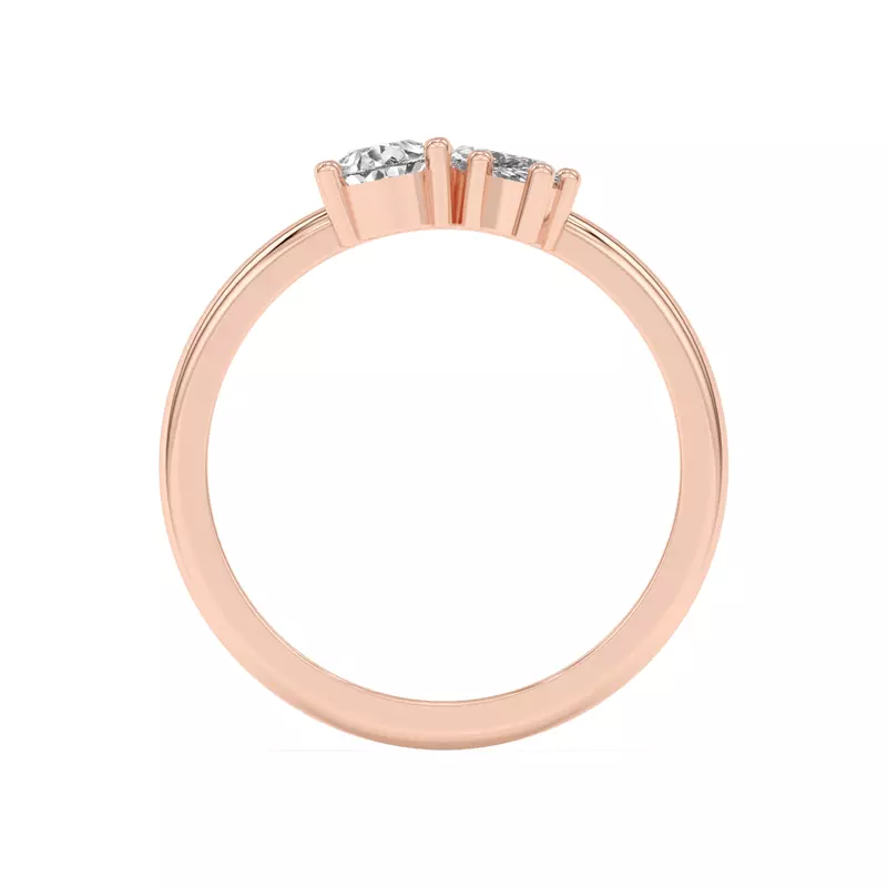 18K Rose Gold Toi et Moi Pear and Marquise Lab Ring (1.00 cttw)