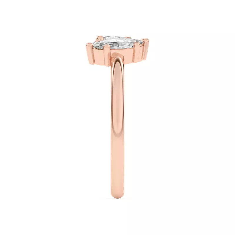 18K Rose Gold Toi et Moi Pear and Marquise Lab Ring (1.00 cttw)