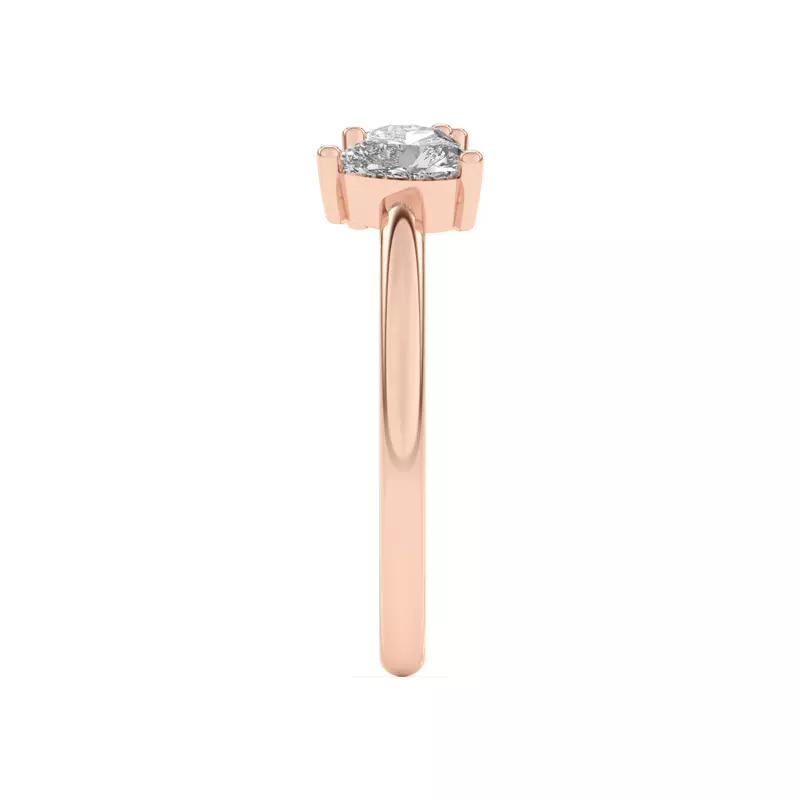 18K Rose Gold Toi et Moi Round and Heart Lab Ring (1.00 cttw)