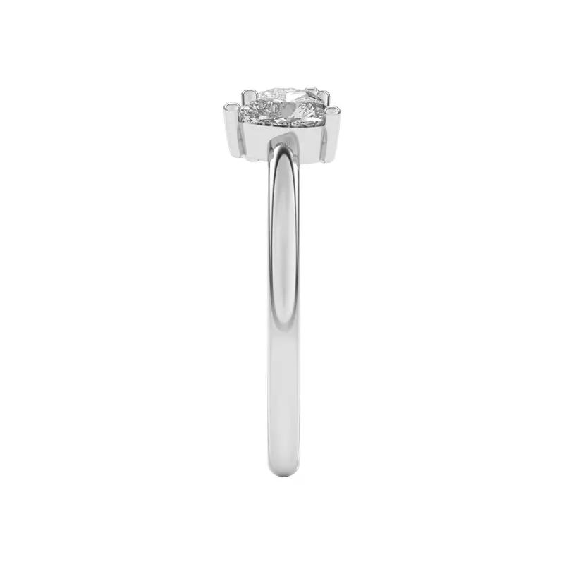 Platinum Toi et Moi Round and Heart Lab Ring (1.00 cttw)