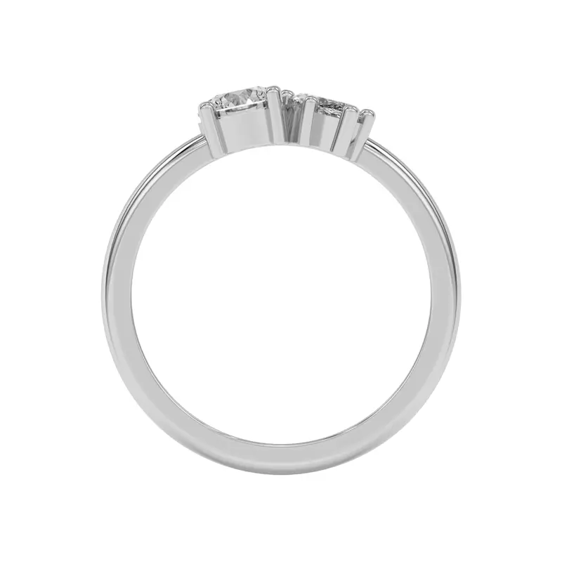 Platinum Toi et Moi Round and Marquise Lab Ring (1.00 cttw)