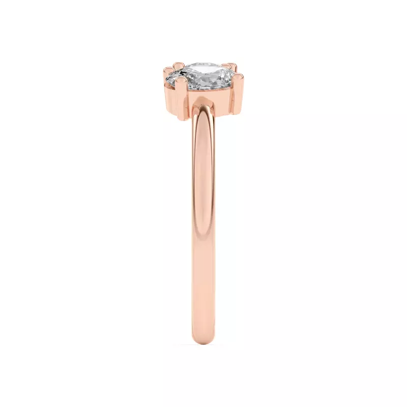14K Rose Gold Toi et Moi Round and Oval Lab Ring (1.00 cttw)