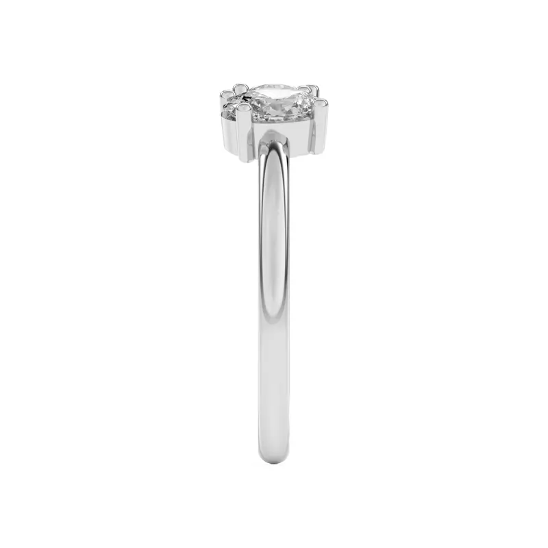 14K White Gold Toi et Moi Round and Oval Lab Ring (1.00 cttw)