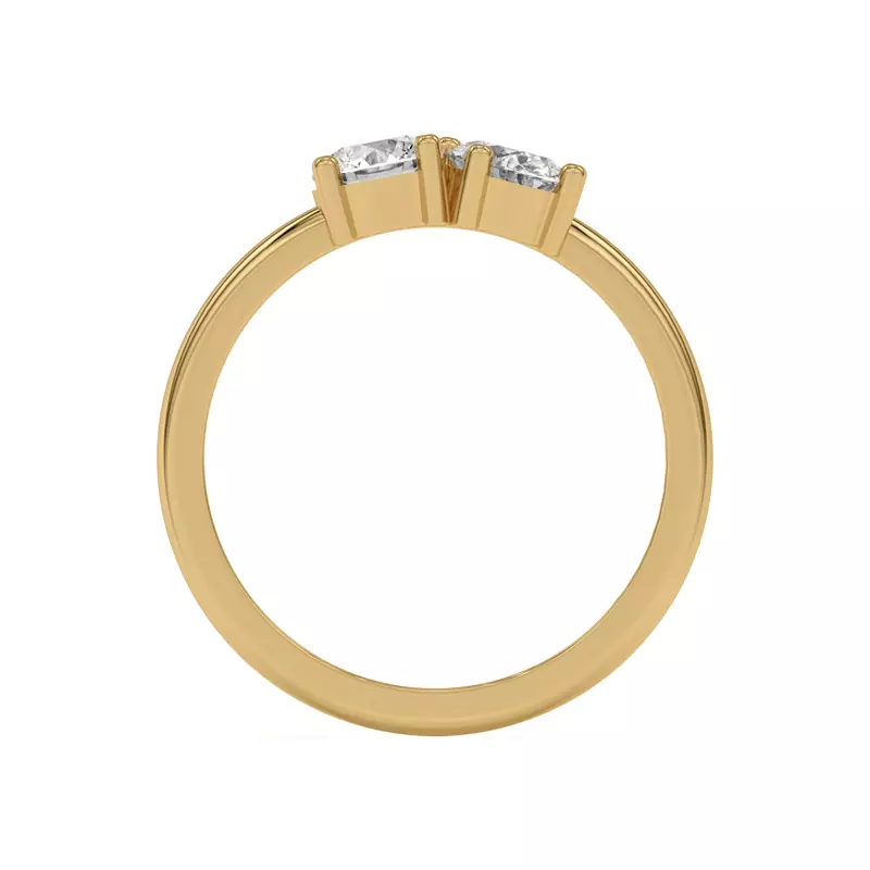 14K Yellow Gold Toi et Moi Round and Oval Lab Ring (1.00 cttw)