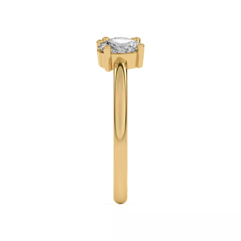 14K Yellow Gold Toi et Moi Round and Oval Lab Ring (1.00 cttw)