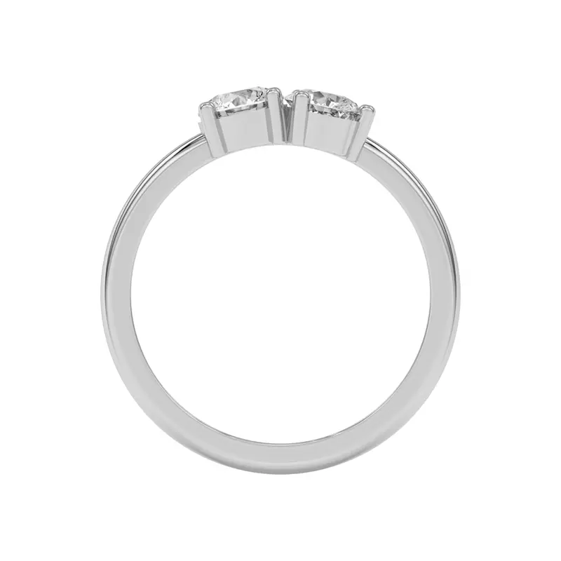 14K White Gold Toi et Moi Round and Pear Lab Ring (1.00 cttw)
