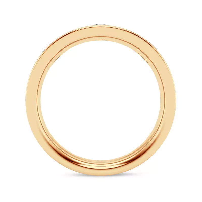 14K Yellow Gold Flush Set Oval Diamond Band (7mm)