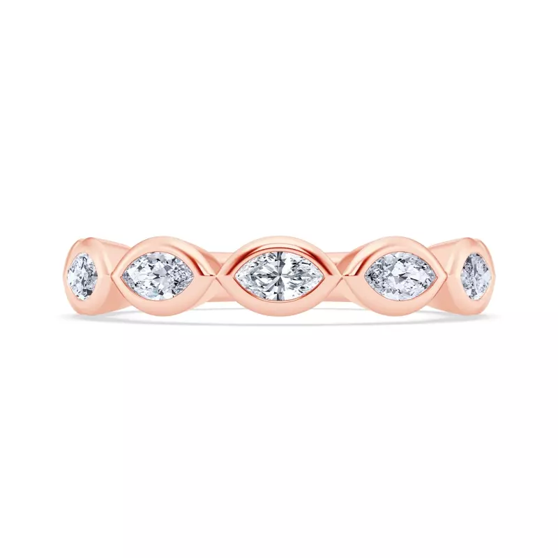 East-West Marquise Diamond Bezel Band