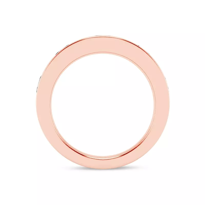 14K Rose Gold Flush Set Oval Diamond Band