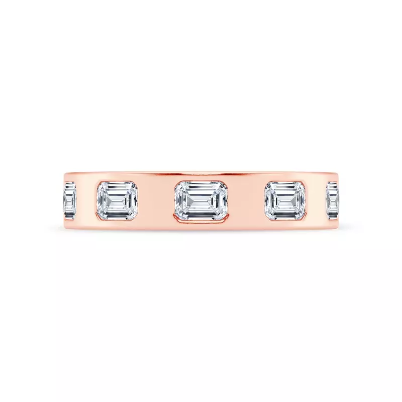 Flush Set Emerald-Cut Diamond Band