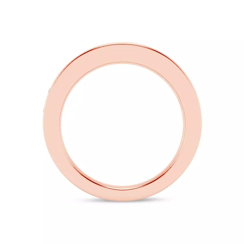 18K Rose Gold Flush Set Emerald-Cut Diamond Band