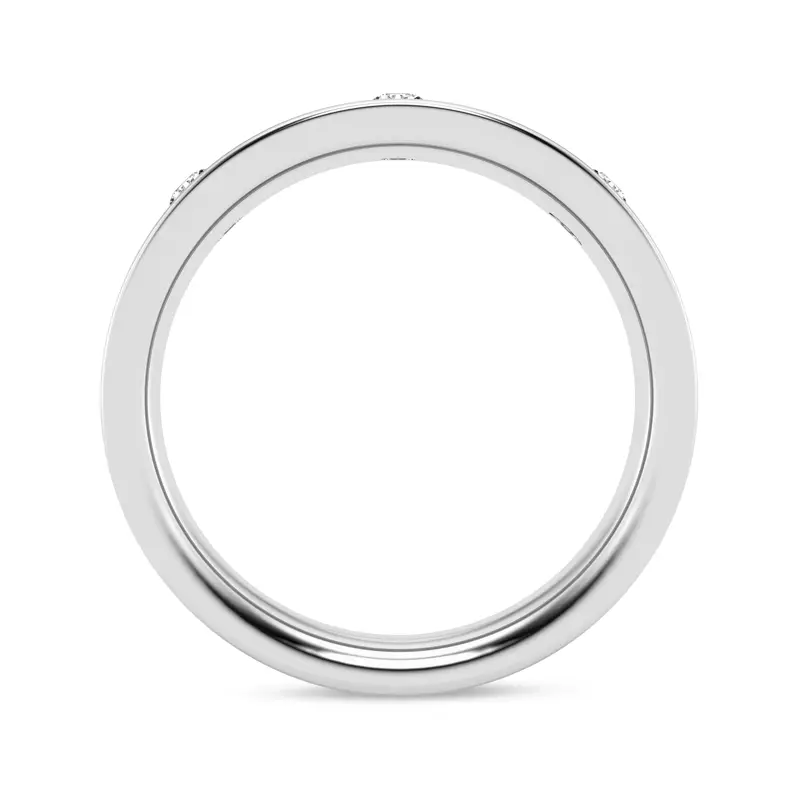 14K White Gold Flush Set Round Lab Diamond Band (7mm)