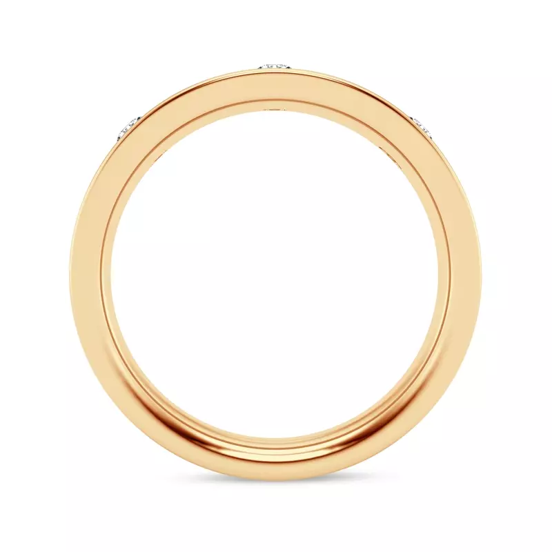 14K Yellow Gold Flush Set Round Lab Diamond Band (7mm)
