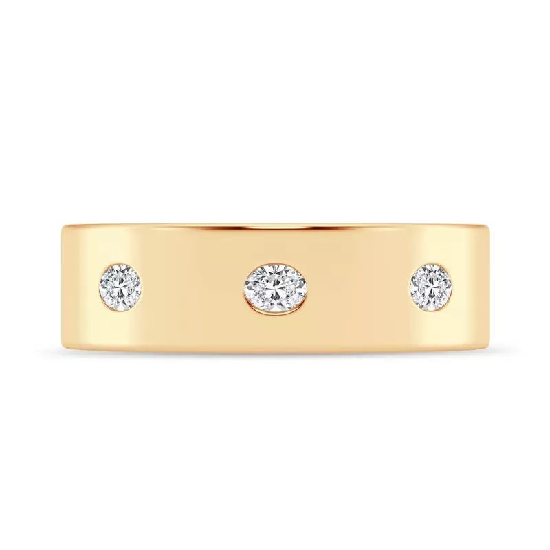 Flush Set Oval Lab Diamond Band (7mm)