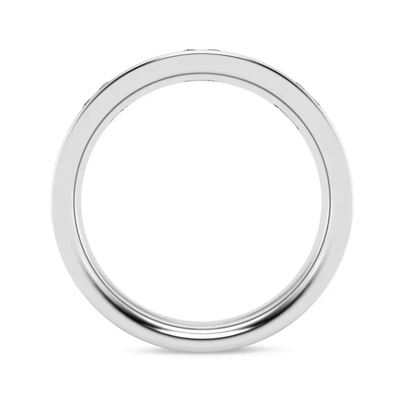 18K White Gold Flush Set Emerald-Cut Lab Diamond Band (7mm)