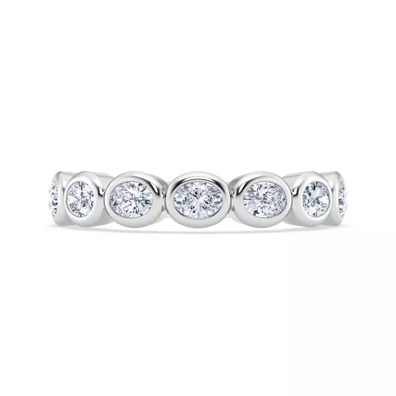 East-West Oval Lab Diamond Bezel Band